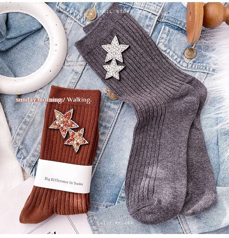 Grosses Chaussettes Hiver Femme Paillettes