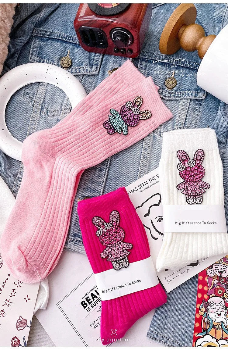 Chaussettes Paillettes Roses