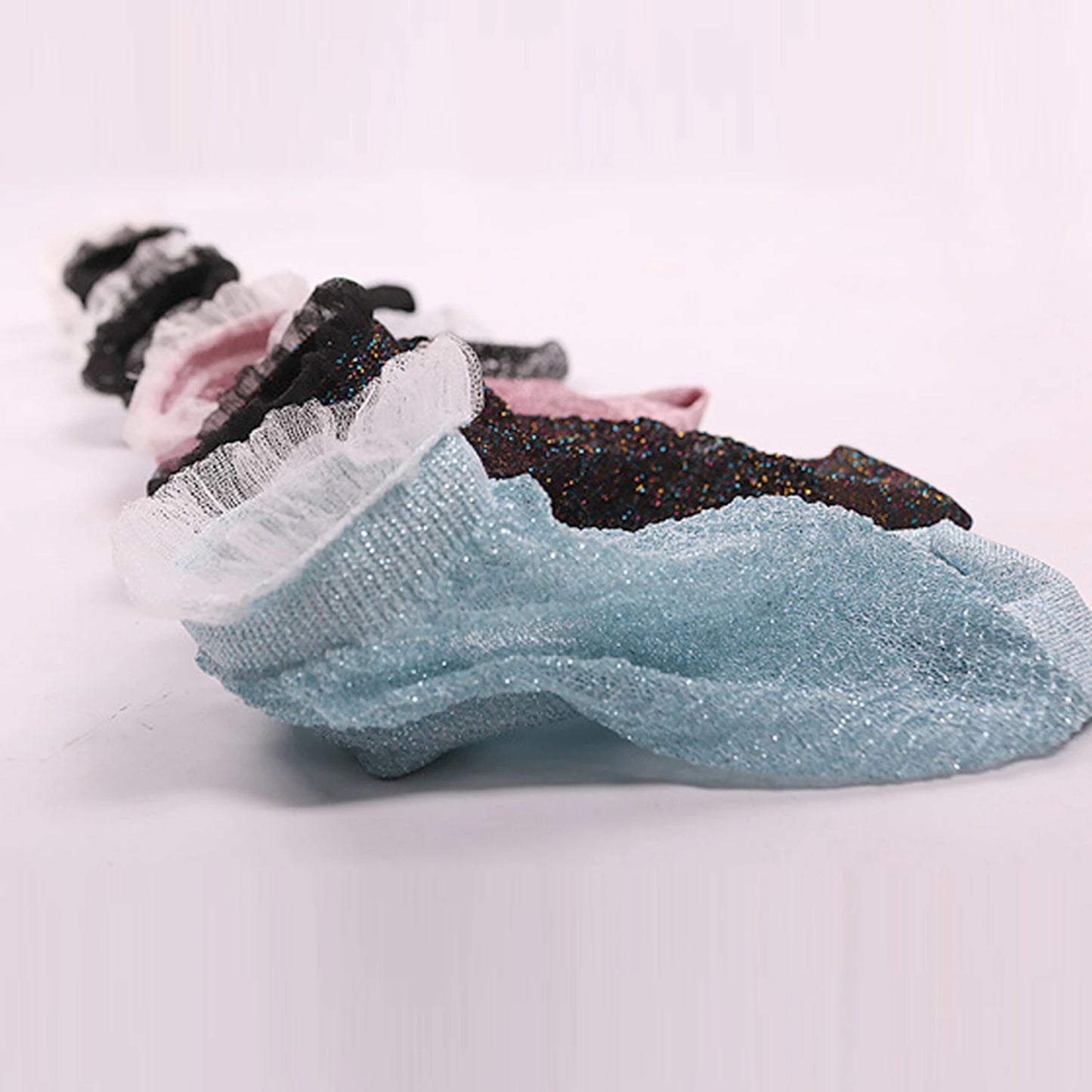 Chaussettes Paillettes Transparentes Volant