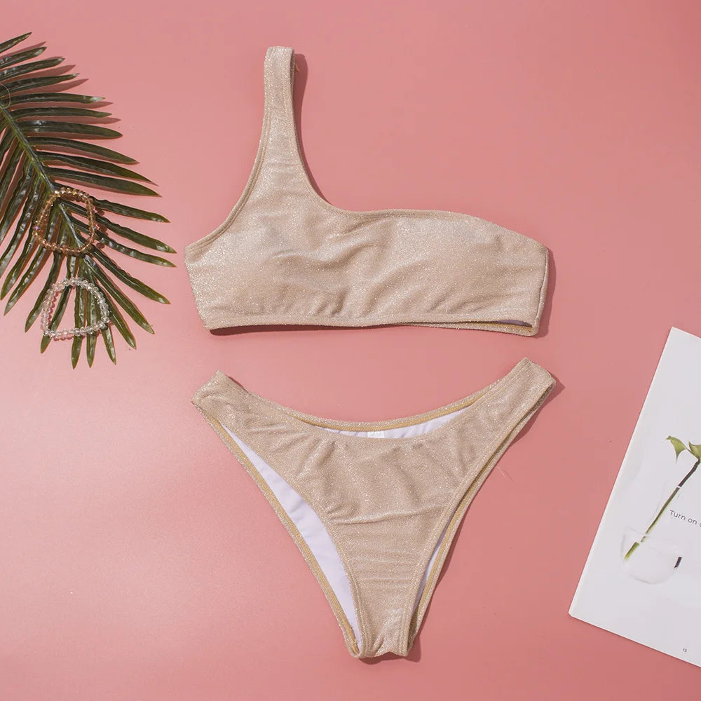Maillot De Bain Doré Pailleté