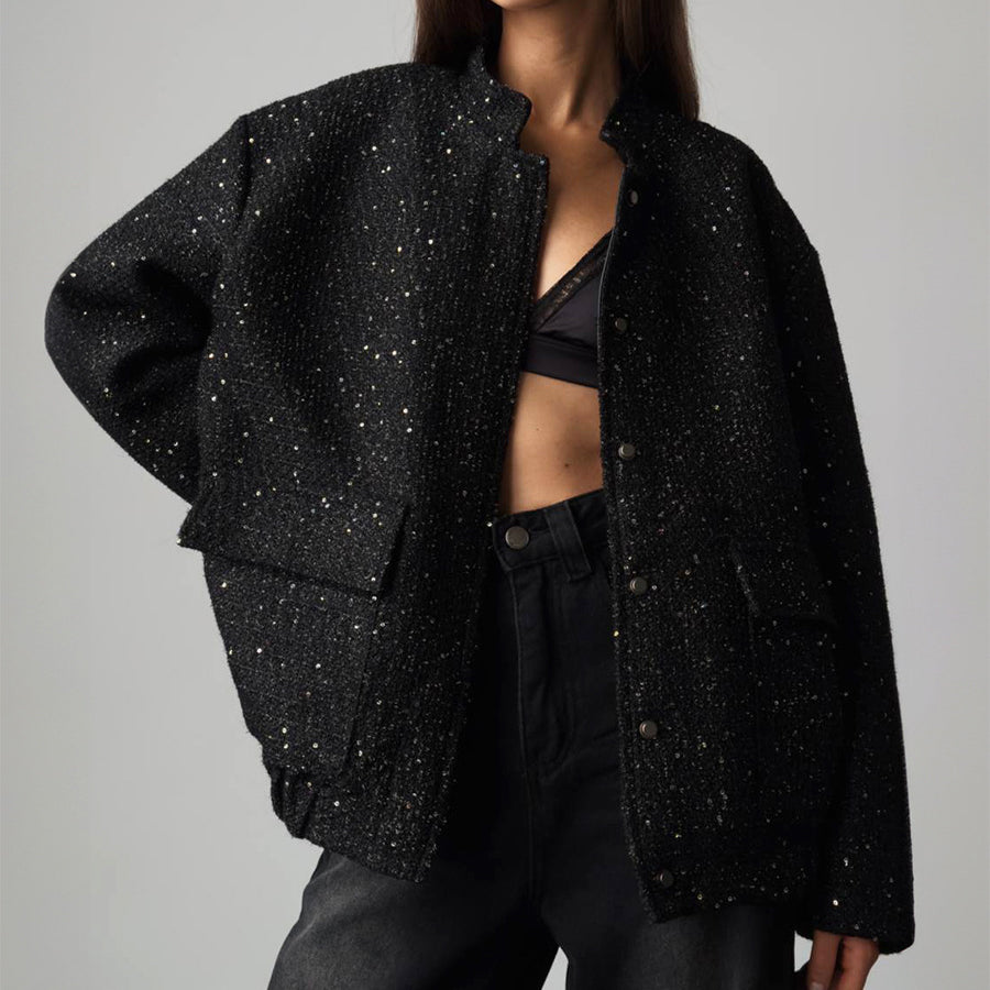 Veste Noire A Paillette Femme