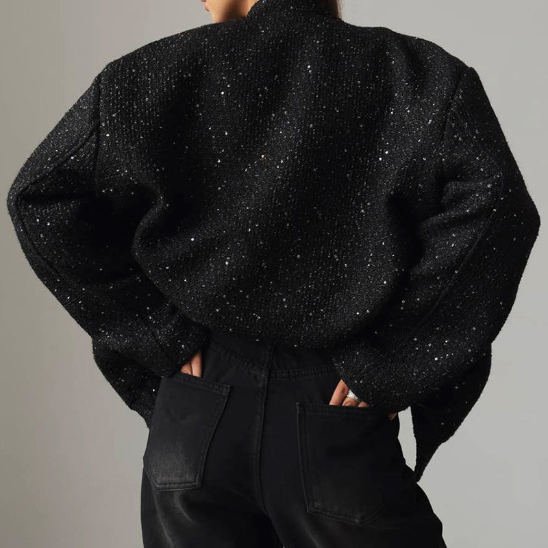 Veste Noire A Paillette Femme