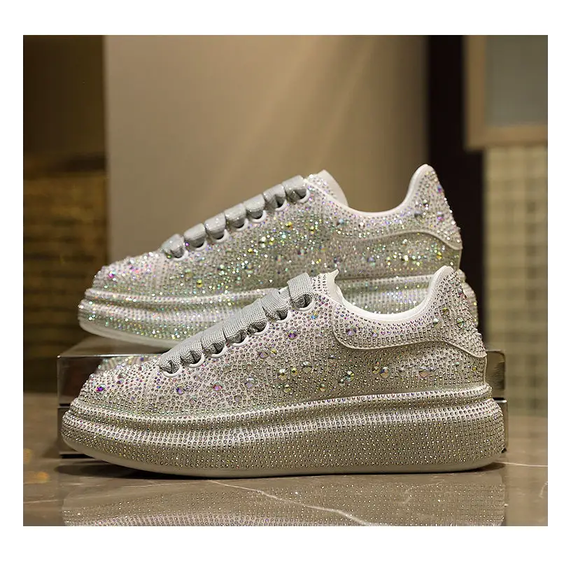 Basket Blanche Femme Paillettes - baskets