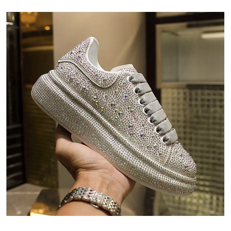 Basket Blanche Femme Paillettes - baskets