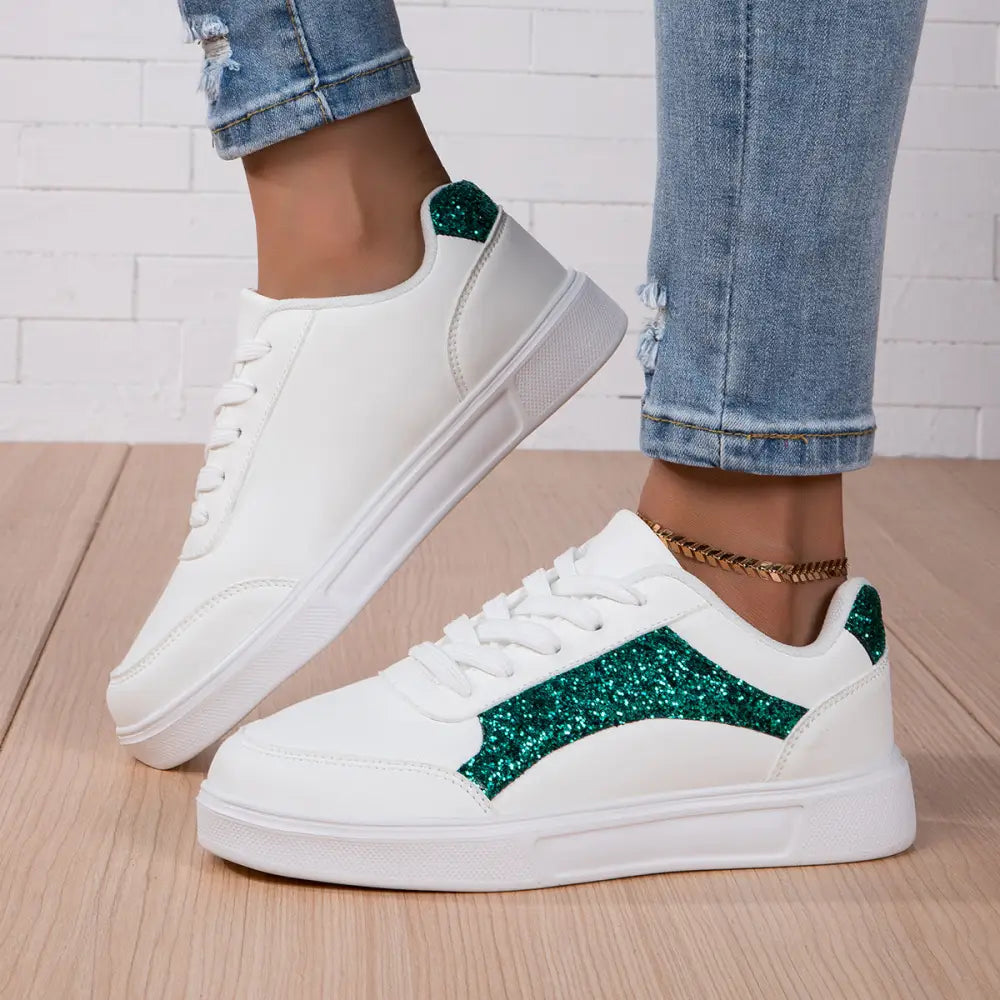 Basket Femme Bleu Marine Paillette - baskets