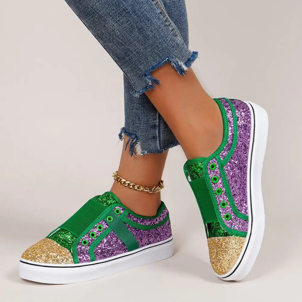 Basket Femme Verte Paillette - baskets