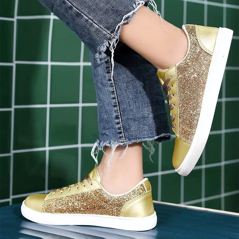 Basket Paillette Noir Femme - baskets