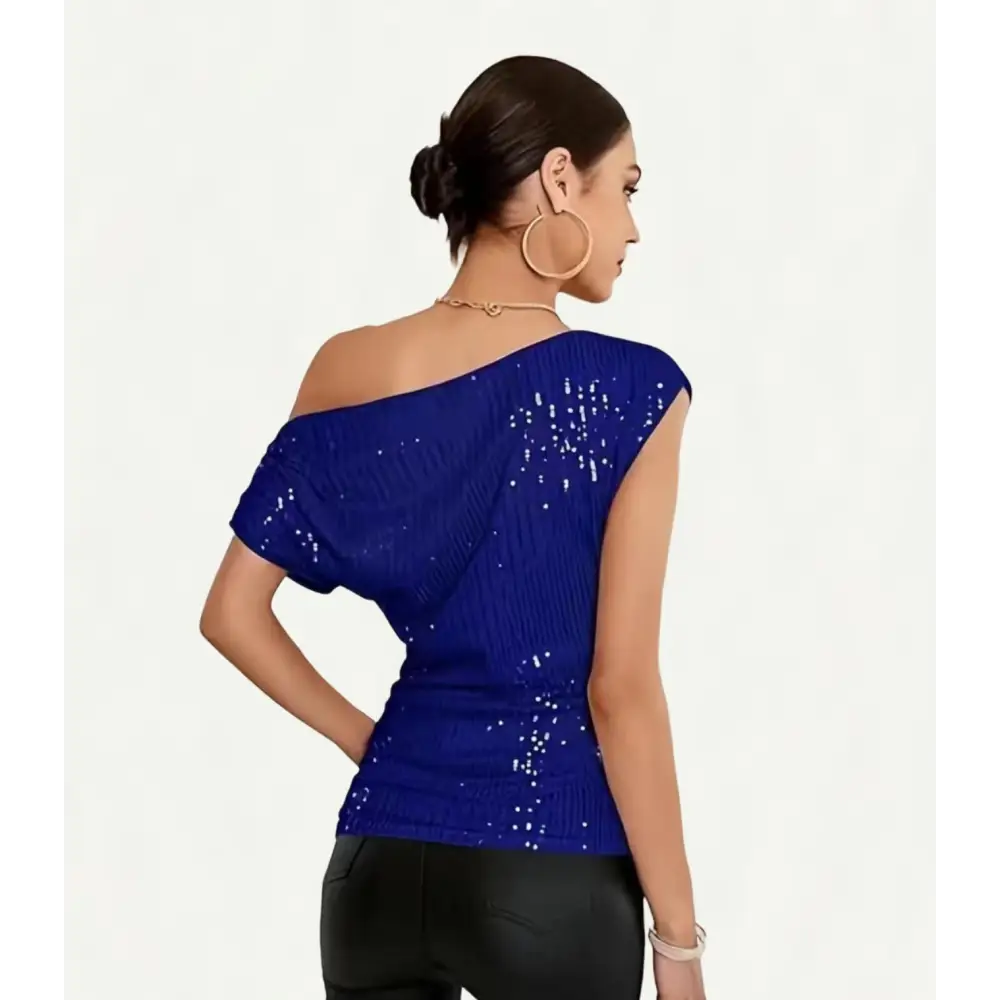 Haut De Femme Paillette Bleu - hauts