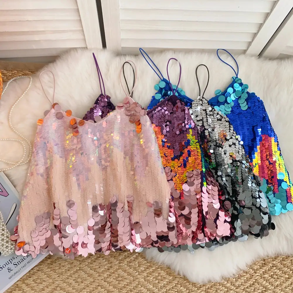Haut Femme Strass Paillettes Sequins - hauts