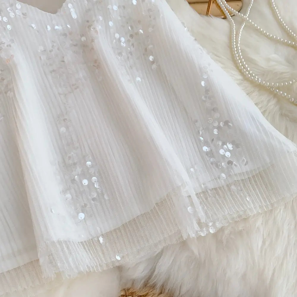 Haut Pailleté Blanc Femme - hauts
