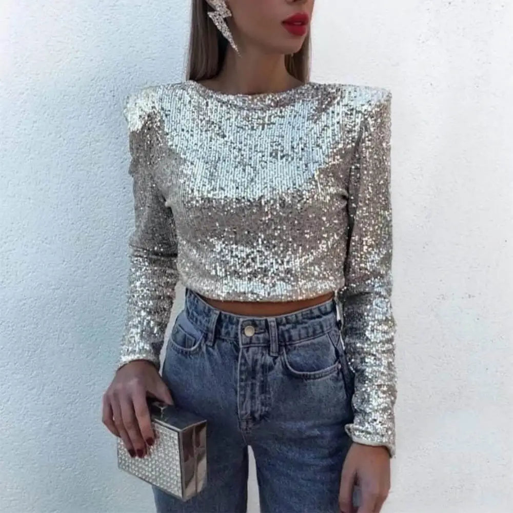 Haut Paillette Or Femme - hauts
