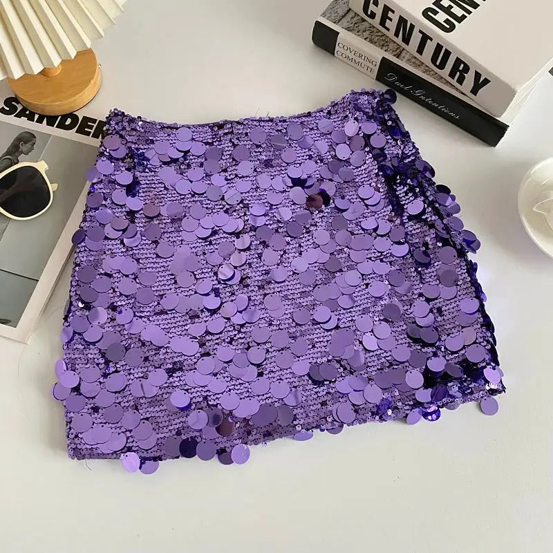 Jupe Paillette Violette - jupes