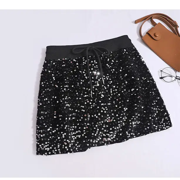 Jupe Paillettes Noire - jupes