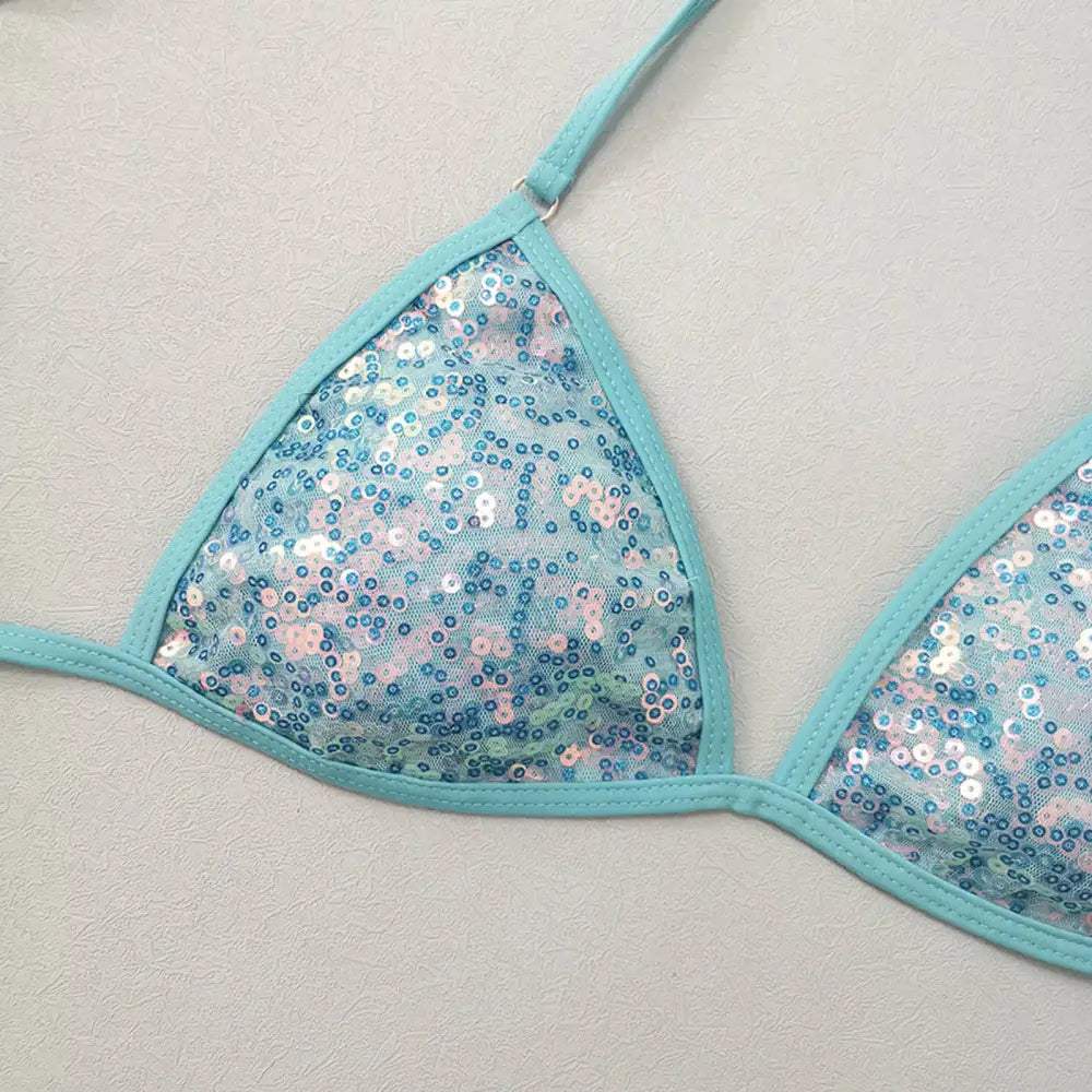 Maillot De Bain Bleu Paillette - maillots de bain