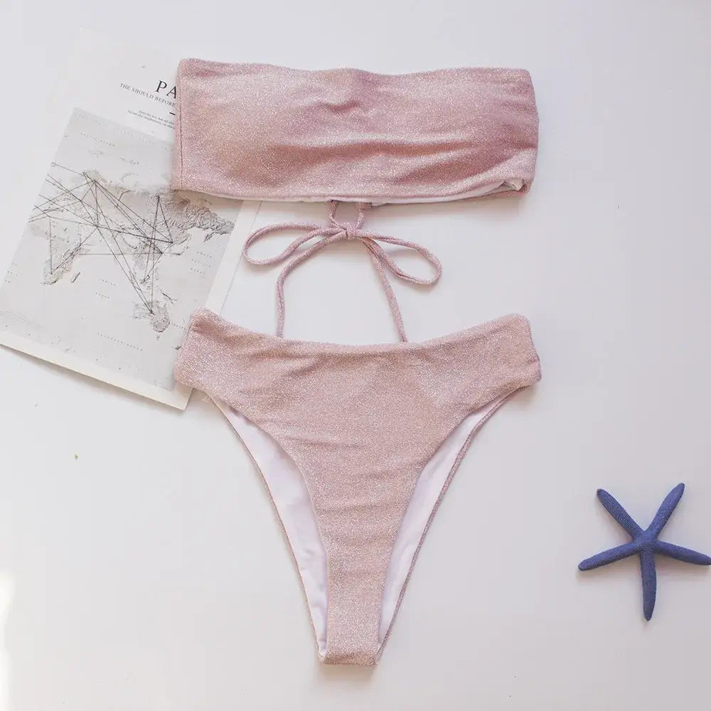 Maillot De Bain Rose Paillette - maillots de bain