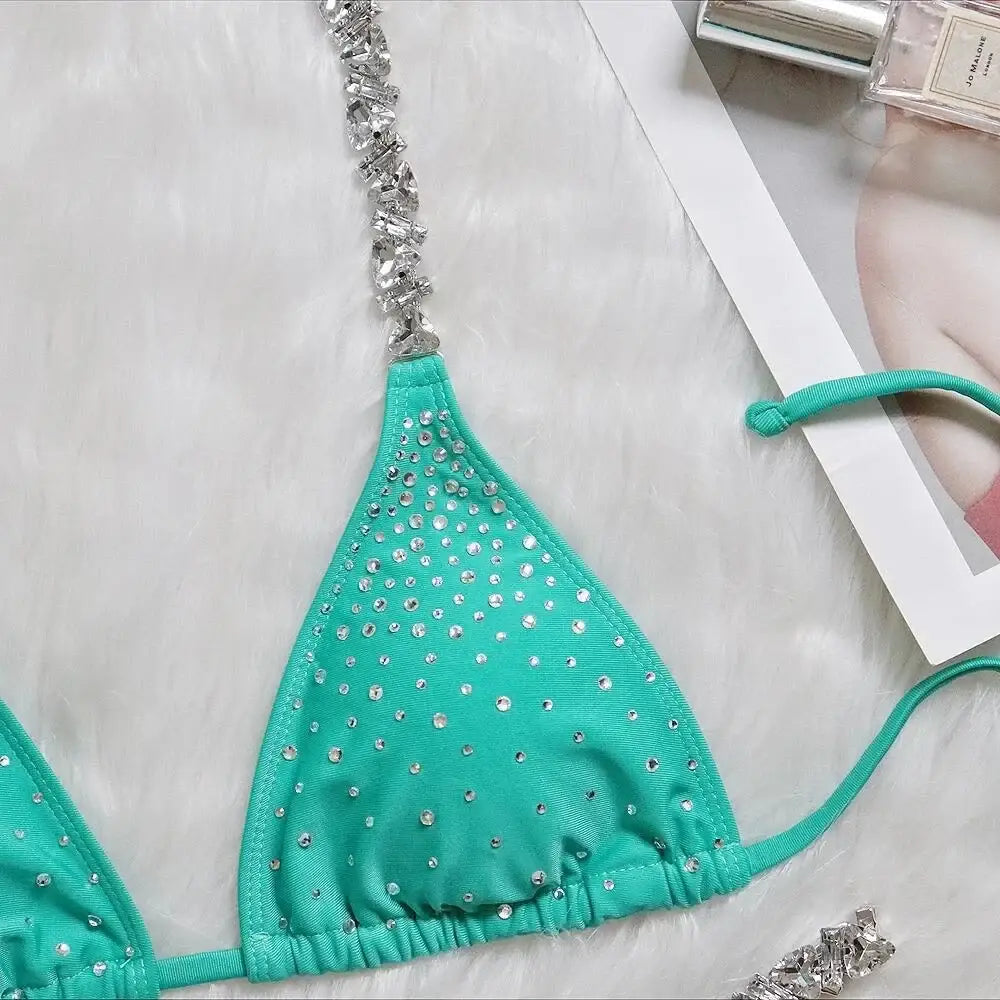 Maillot De Bain Vert Paillettes - maillots de bain