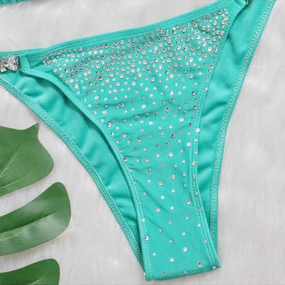 Maillot De Bain Vert Paillettes - maillots de bain
