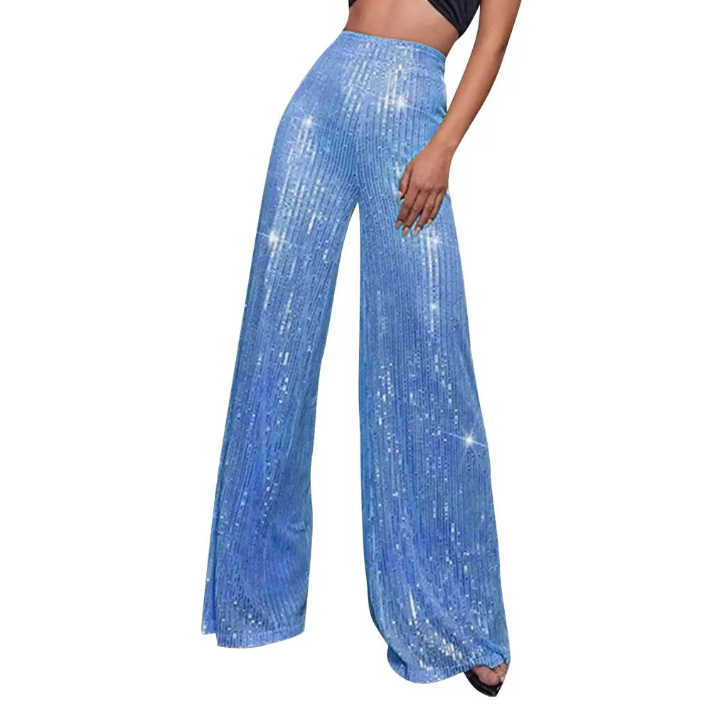 Pantalon Large Pailleté Femme - pantalons