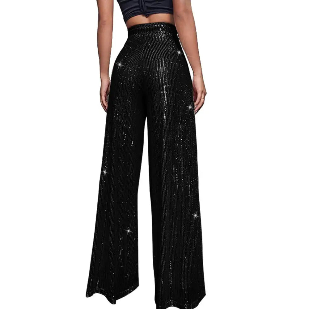 Pantalon Noir A Paillette - pantalons