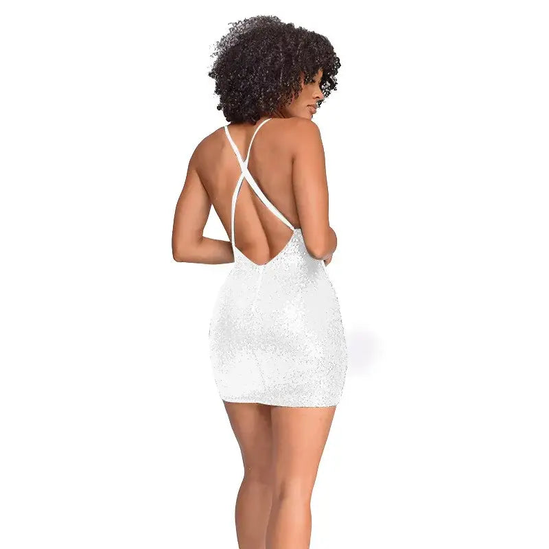 Robe Blanche Pailletée - robes