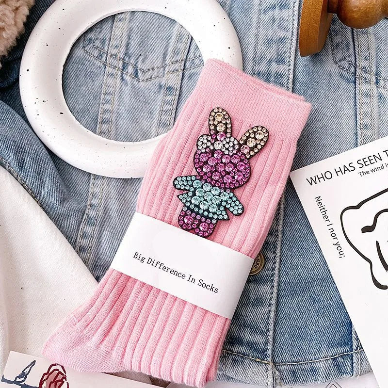 Chaussettes Paillettes Roses