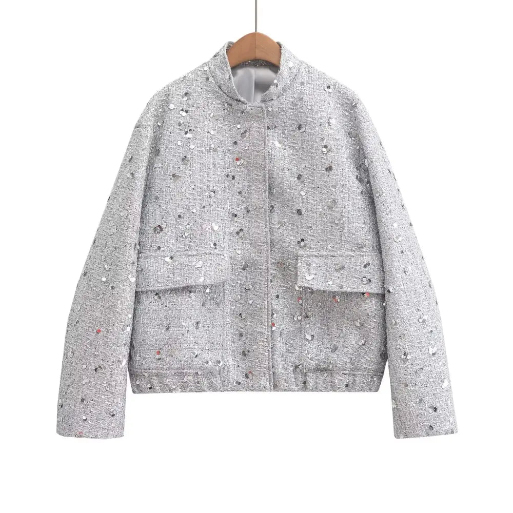 Veste A Paillette Argent Femme - vestes