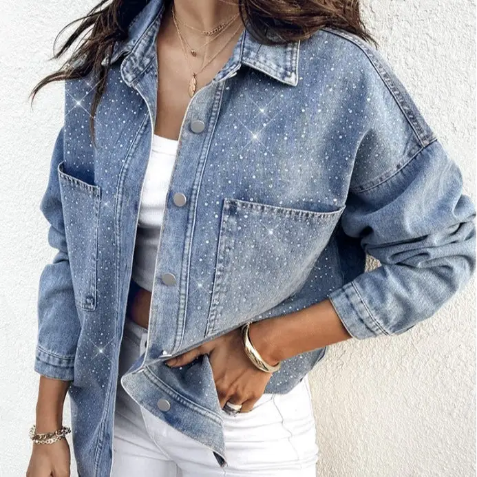 Veste En Jean Pailleté Femme - vestes