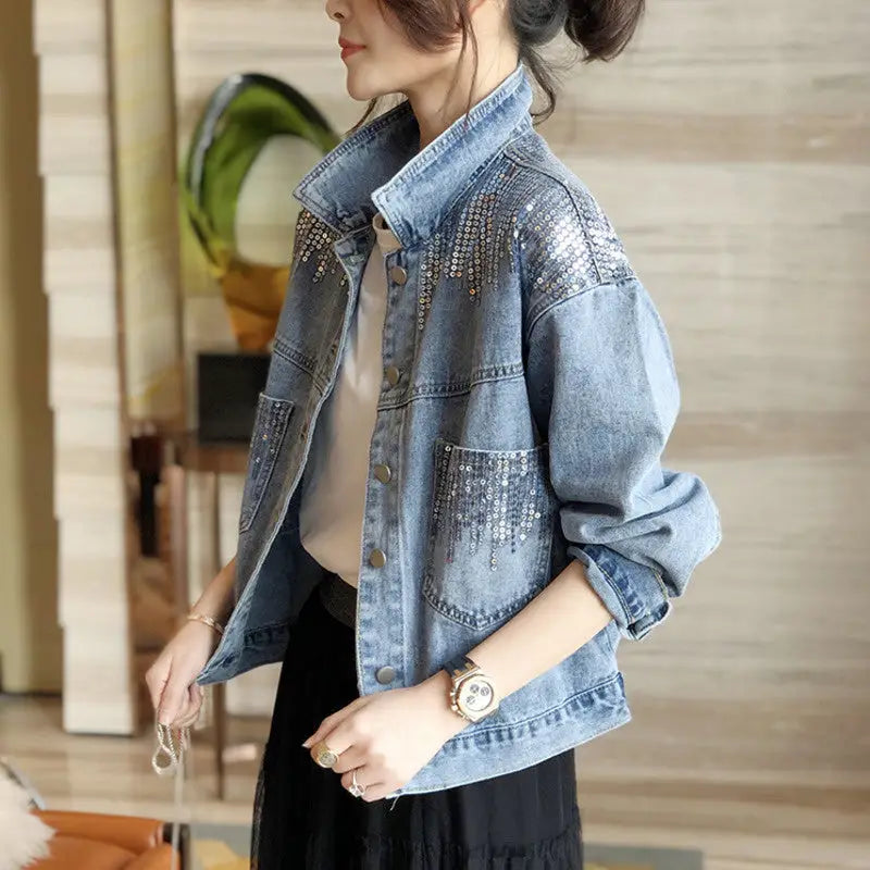 Veste Jean Femme Paillettes - vestes