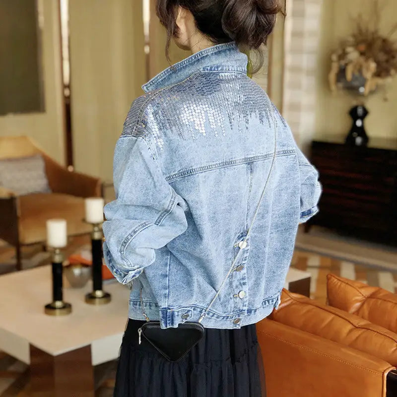 Veste Jean Femme Paillettes - vestes