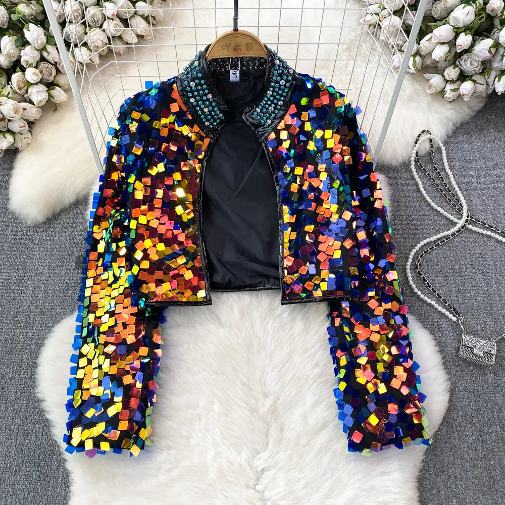 Veste Manche Paillette Femme - vestes