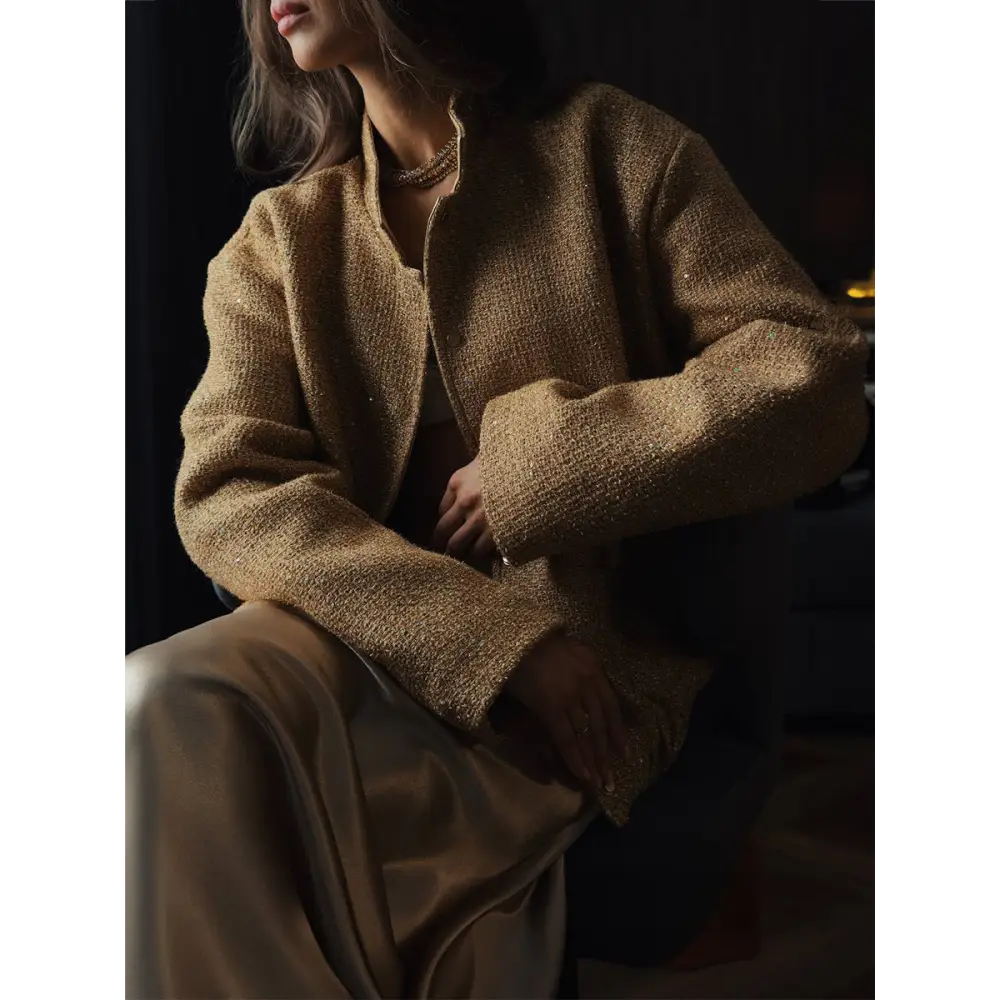 Veste Pailletée Doré Femme - vestes