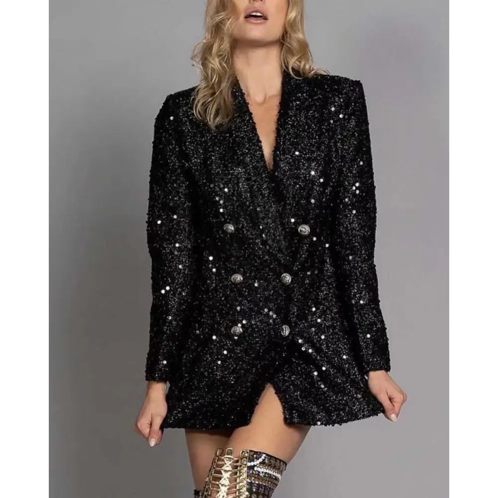 Veste Pailletée Noire Femme - vestes