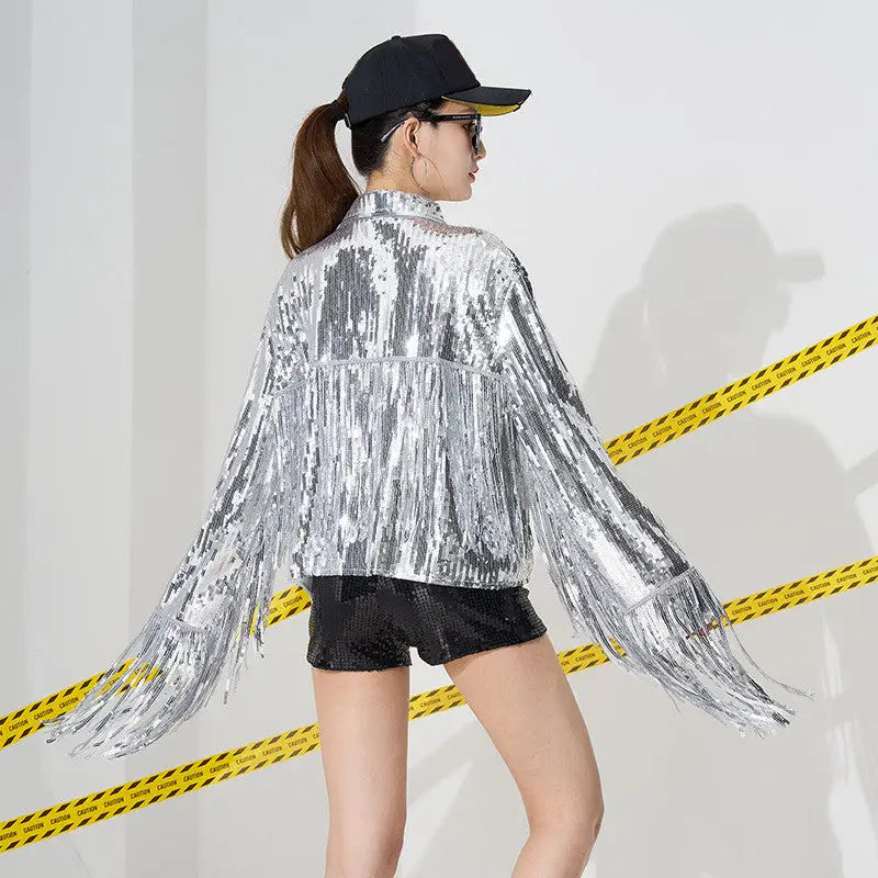 Veste Paillette Argent Femme - vestes