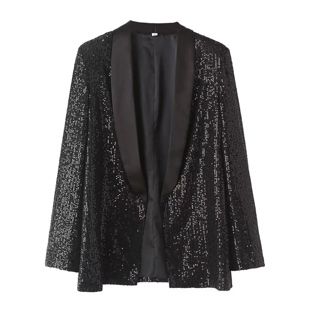Veste Paillette Noire Femme - vestes