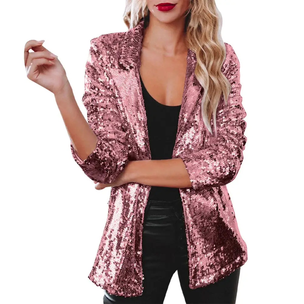Veste Paillette Rose Femme - vestes