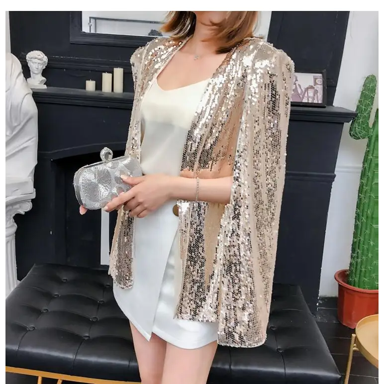 Veste Paillettes Noire Femme - vestes