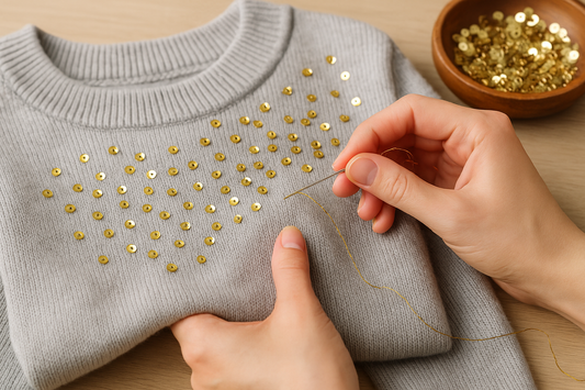 comment coudre des paillettes sur un pull