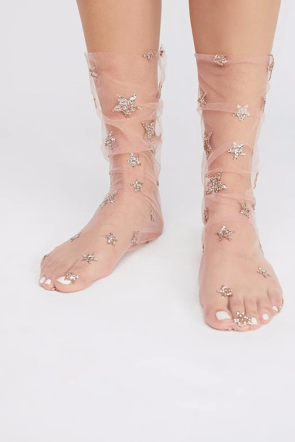 Chaussettes Roses A Paillette