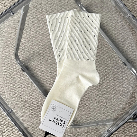 Chaussettes Blanches Paillettes Femme