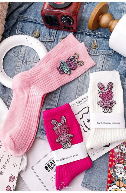 Chaussettes Paillettes Roses