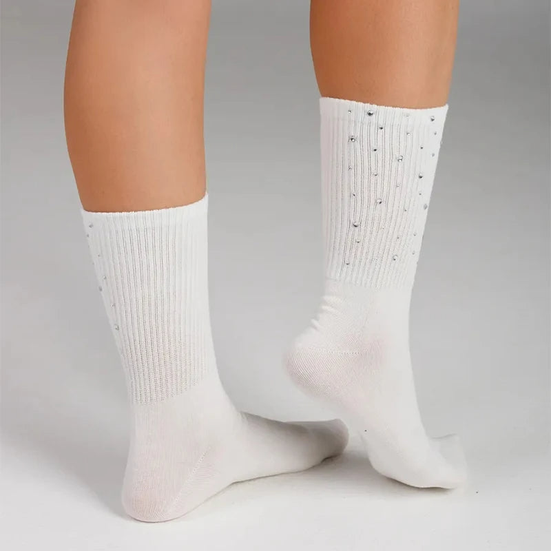 Chaussettes Blanches Paillettes Femme