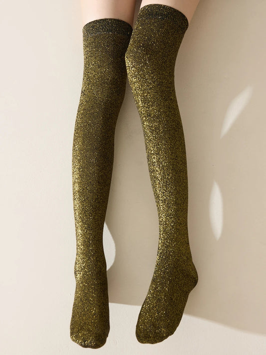 Chaussettes Paillettes Or (x3)