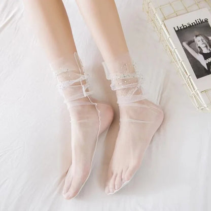 Chaussettes Transparentes Paillettes