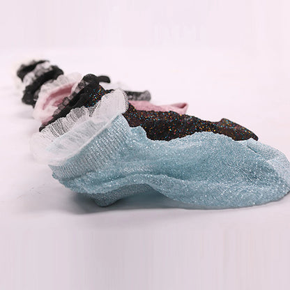 Chaussettes Paillettes Transparentes Volant