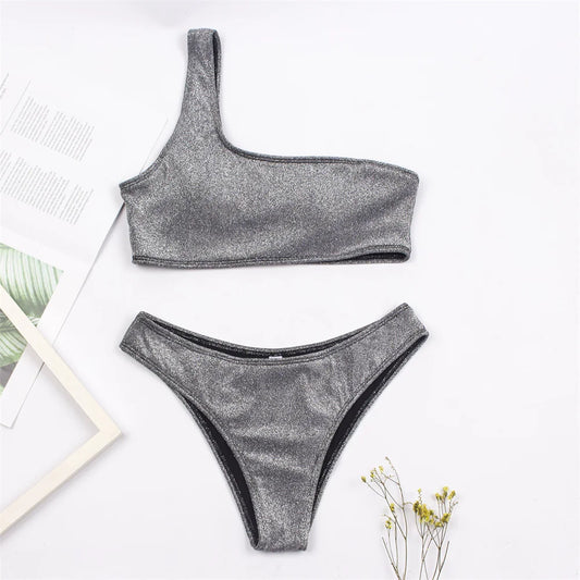 Maillot De Bain Asymétrique Paillette