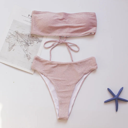 Maillot De Bain Rose Paillette