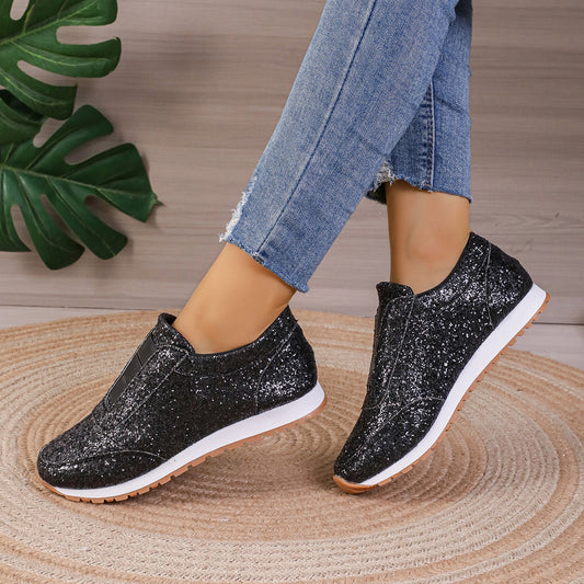 Basket Femme Noir Paillette