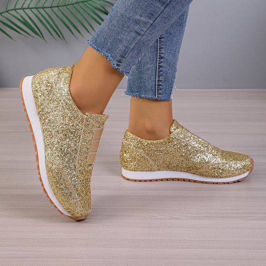 Basket Paillette Dorée Femme