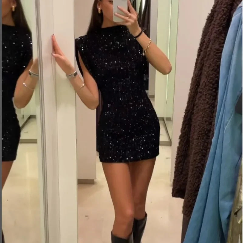 Robe Paillettes Noires