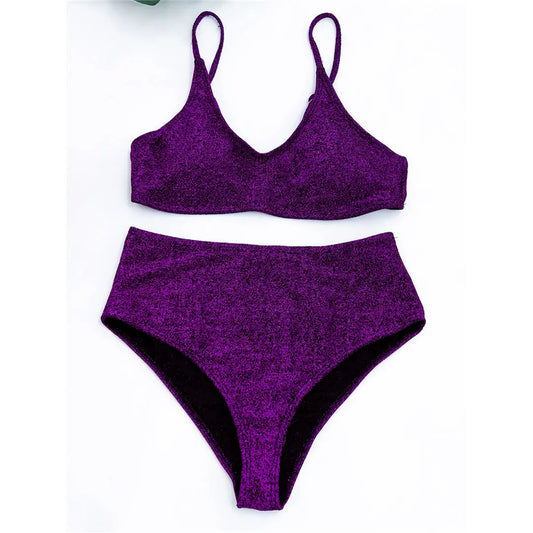 Maillot De Bain Violet Pailleté